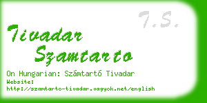 tivadar szamtarto business card